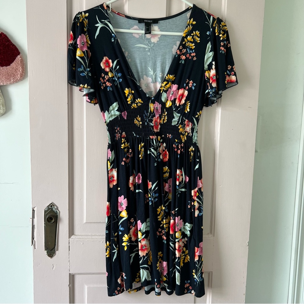 🆕 Forever 21 Floral Navy Dress (NWOT)